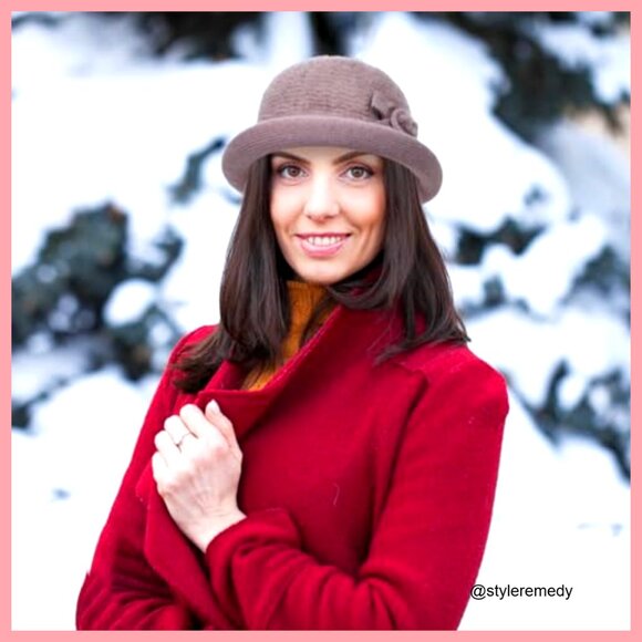 Vintage Cloche Bucket Hat, 70% Acrylic 30% Cotton, Crushable & Packable